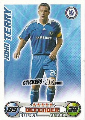 Sticker John Terry - English Premier League 2008-2009. Match Attax n. 75 - Topps