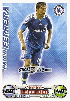 Sticker Paulo Ferreira - English Premier League 2008-2009. Match Attax n. 77 - Topps