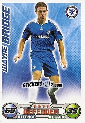 Sticker Wayne Bridge - English Premier League 2008-2009. Match Attax n. 79 - Topps