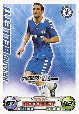 Sticker Juliano Belletti - English Premier League 2008-2009. Match Attax n. 80 - Topps