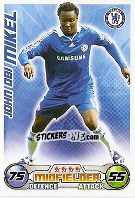 Sticker John Obi Mikel - English Premier League 2008-2009. Match Attax n. 83 - Topps
