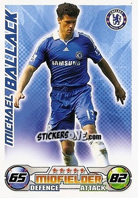 Sticker Michael Ballack - English Premier League 2008-2009. Match Attax n. 84 - Topps