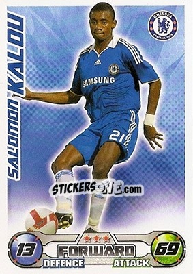 Sticker Salomon Kalou - English Premier League 2008-2009. Match Attax n. 86 - Topps