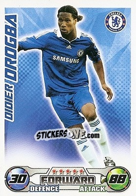 Sticker Didier Drogba - English Premier League 2008-2009. Match Attax n. 88 - Topps