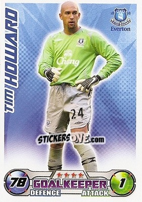 Sticker Tim Howard - English Premier League 2008-2009. Match Attax n. 91 - Topps