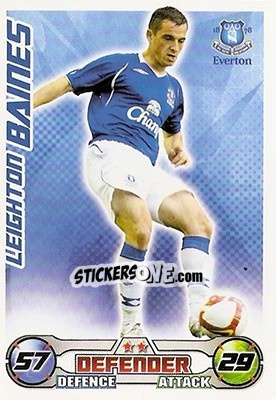 Sticker Leighton Baines - English Premier League 2008-2009. Match Attax n. 94 - Topps