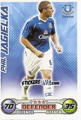 Sticker Phil Jagielka - English Premier League 2008-2009. Match Attax n. 95 - Topps