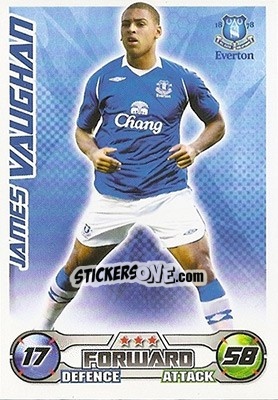 Sticker James Vaughan - English Premier League 2008-2009. Match Attax n. 105 - Topps
