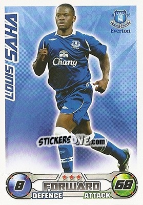 Sticker Louis Saha - English Premier League 2008-2009. Match Attax n. 106 - Topps