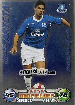 Sticker Mikel Arteta - English Premier League 2008-2009. Match Attax n. 107 - Topps