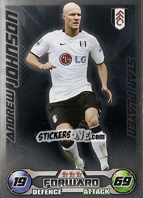 Sticker Andrew Johnson - English Premier League 2008-2009. Match Attax n. 126 - Topps