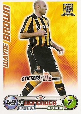 Sticker Wayne Brown - English Premier League 2008-2009. Match Attax n. 130 - Topps