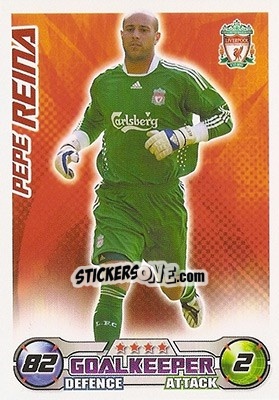 Sticker Pepe Reina - English Premier League 2008-2009. Match Attax n. 145 - Topps