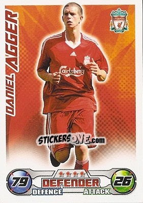Sticker Daniel Agger - English Premier League 2008-2009. Match Attax n. 146 - Topps