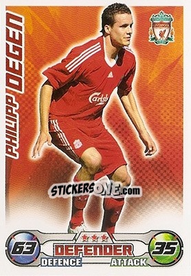 Sticker Philipp Degen - English Premier League 2008-2009. Match Attax - Topps