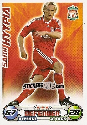 Cromo Sami Hyypia - English Premier League 2008-2009. Match Attax n. 151 - Topps