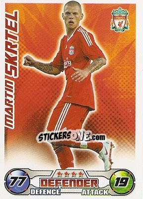 Sticker Martin Skrtel - English Premier League 2008-2009. Match Attax - Topps