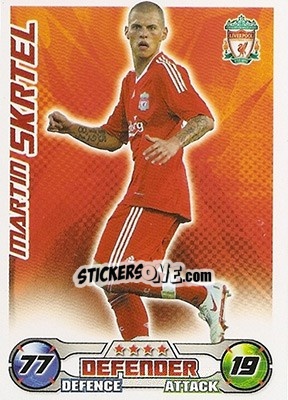 Sticker Martin Skrtel - English Premier League 2008-2009. Match Attax n. 152 - Topps