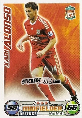 Sticker Xabi Alonso - English Premier League 2008-2009. Match Attax n. 156 - Topps