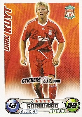 Sticker Dirk Kuyt - English Premier League 2008-2009. Match Attax n. 158 - Topps