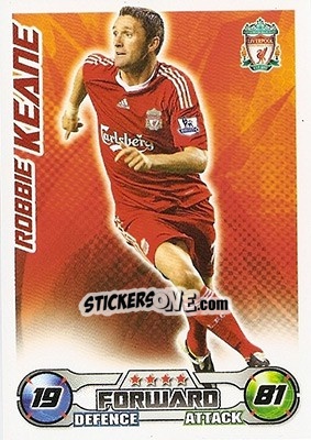 Sticker Robbie Keane - English Premier League 2008-2009. Match Attax - Topps