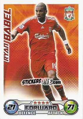 Sticker Ryan Babel - English Premier League 2008-2009. Match Attax n. 160 - Topps
