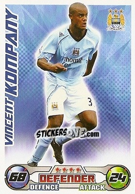 Sticker Vincent Kompany - English Premier League 2008-2009. Match Attax n. 164 - Topps