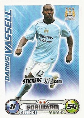 Sticker Darius Vassell - English Premier League 2008-2009. Match Attax n. 175 - Topps