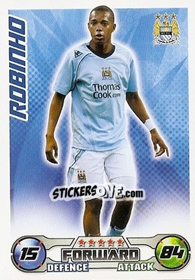 Sticker Robinho - English Premier League 2008-2009. Match Attax n. 177 - Topps