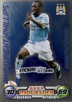 Sticker Shaun Wright-Phillips - English Premier League 2008-2009. Match Attax n. 180 - Topps