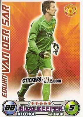 Sticker Edwin van der Sar - English Premier League 2008-2009. Match Attax n. 181 - Topps