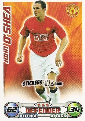 Sticker John O'Shea - English Premier League 2008-2009. Match Attax - Topps