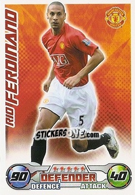 Sticker Rio Ferdinand - English Premier League 2008-2009. Match Attax - Topps