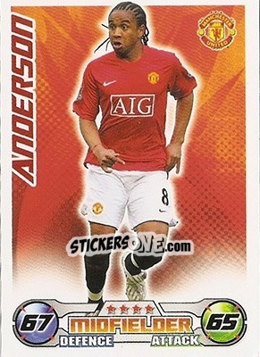 Sticker Anderson - English Premier League 2008-2009. Match Attax n. 187 - Topps
