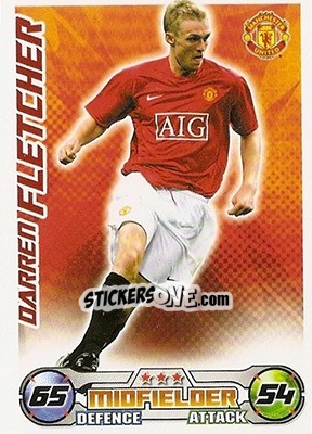 Sticker Darren Fletcher - English Premier League 2008-2009. Match Attax n. 189 - Topps
