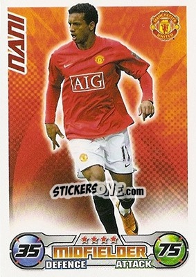 Sticker Nani - English Premier League 2008-2009. Match Attax n. 191 - Topps