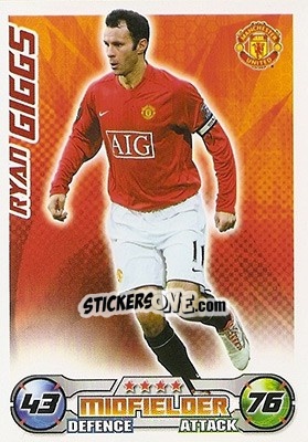 Sticker Ryan Giggs - English Premier League 2008-2009. Match Attax n. 194 - Topps