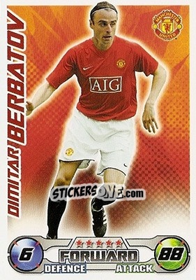 Sticker Dimitar Berbatov - English Premier League 2008-2009. Match Attax n. 196 - Topps