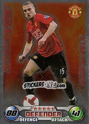 Sticker Nemanja Vidic - English Premier League 2008-2009. Match Attax - Topps