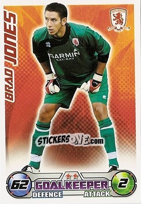 Sticker Brad Jones - English Premier League 2008-2009. Match Attax n. 199 - Topps
