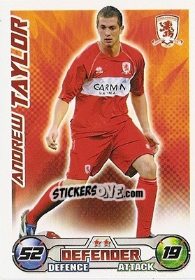 Sticker Andrew Taylor - English Premier League 2008-2009. Match Attax n. 200 - Topps