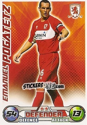 Sticker Emanuel Pogatetz - English Premier League 2008-2009. Match Attax - Topps