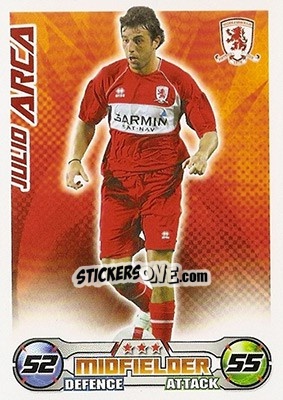 Sticker Julio Arca - English Premier League 2008-2009. Match Attax n. 206 - Topps