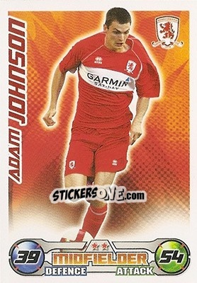 Sticker Adam Johnson - English Premier League 2008-2009. Match Attax - Topps