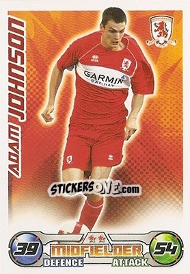Sticker Adam Johnson - English Premier League 2008-2009. Match Attax n. 209 - Topps