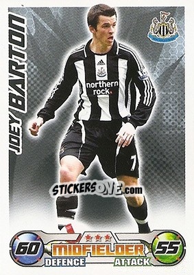 Sticker Joey Barton - English Premier League 2008-2009. Match Attax - Topps