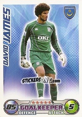 Sticker David James - English Premier League 2008-2009. Match Attax - Topps
