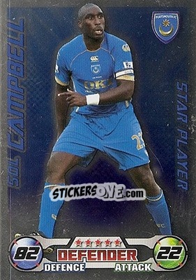 Sticker Sol Campbell - English Premier League 2008-2009. Match Attax n. 251 - Topps