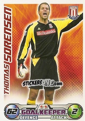 Sticker Thomas Sorensen - English Premier League 2008-2009. Match Attax n. 253 - Topps