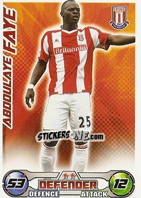 Sticker Abdoulaye Faye - English Premier League 2008-2009. Match Attax - Topps